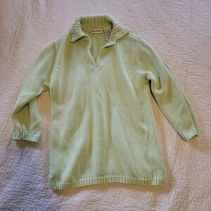 White Stage Cable Knit Sweater